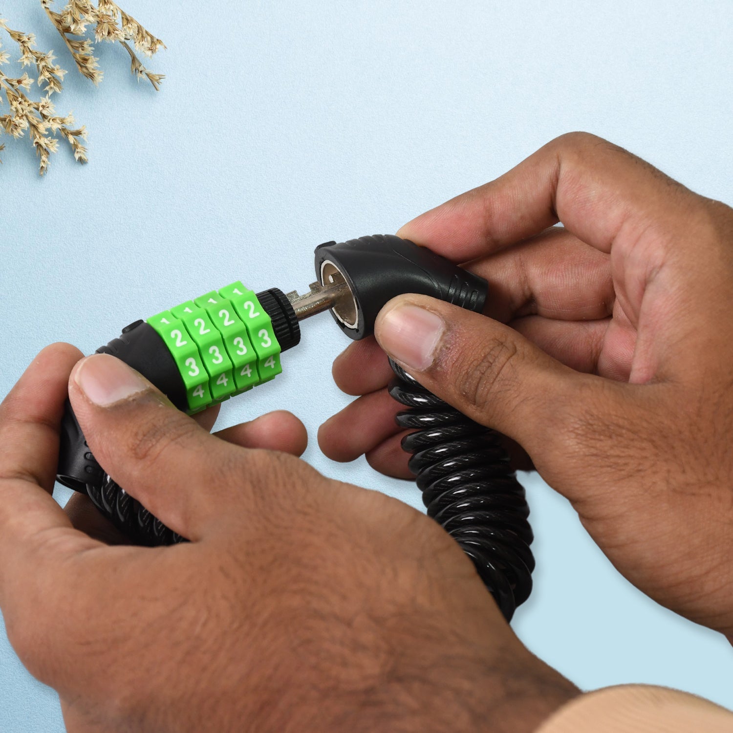 Spiral Cable Lock | 4-Digit Combination Code | Bicycle Security Lock (1 Pc) Spiral Cable Lock | 4-Digit Combination Code | Bicycle Security Lock (1 Pc)